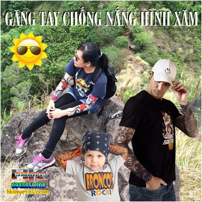 Găng tay chống nắng hình xăm