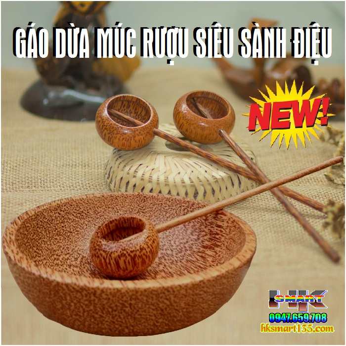 Gáo múc rượu mỹ nghệ dừa