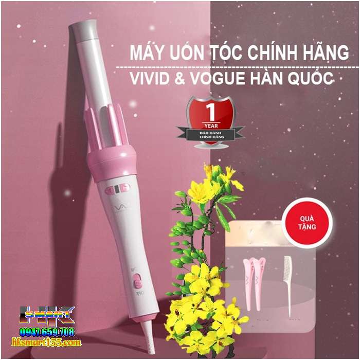 Gậy uốn xoăn xoay tự động 360 VIVID & VOGUE