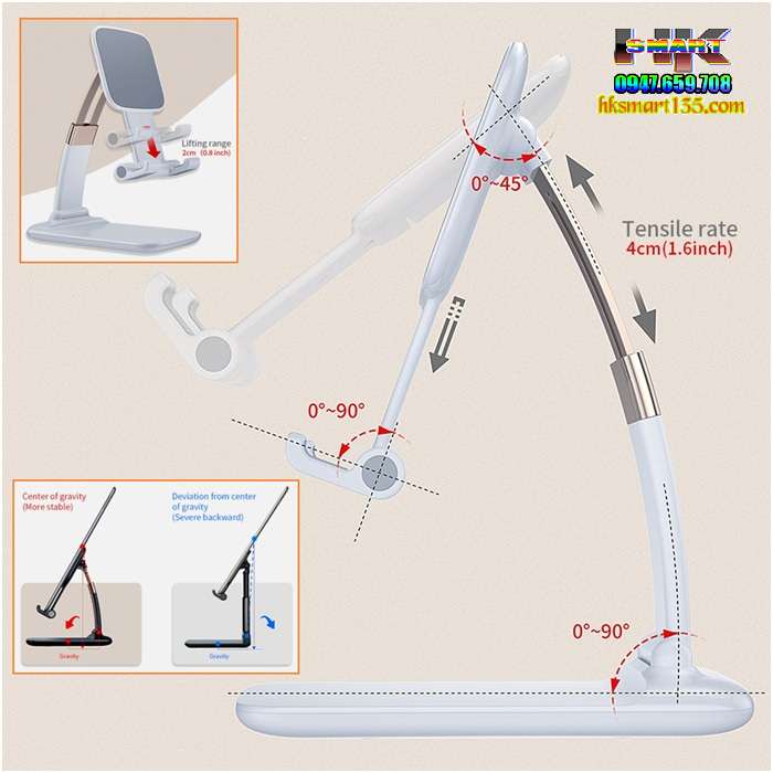 Giá đỡ điện thoại để bàn gấp gọn