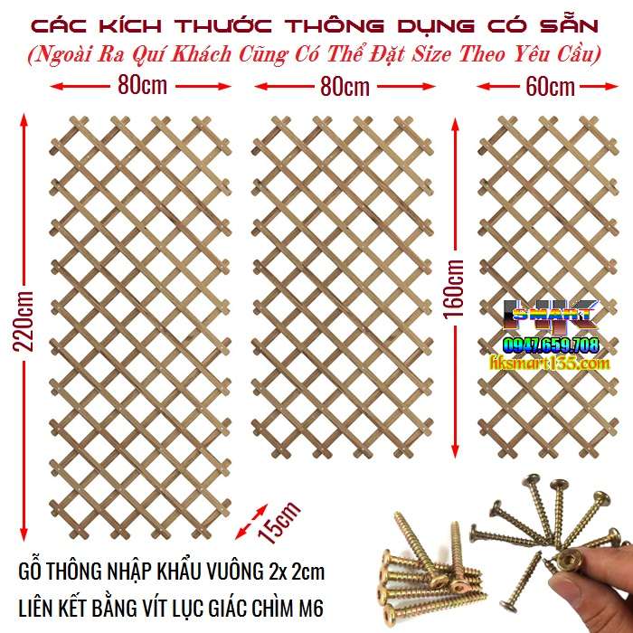 Giàn gỗ treo tường trang trí ban công