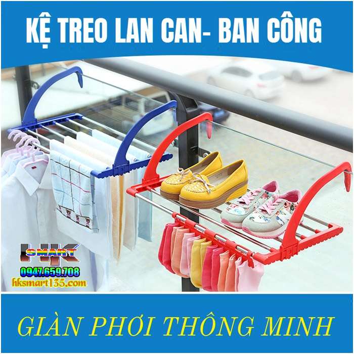 Kệ đa năng- giàn phơi treo ban công, lan can, cửa sổ