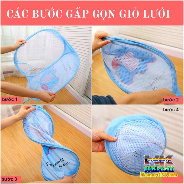 Giỏ lưới đựng đồ gấp gọn đa năng