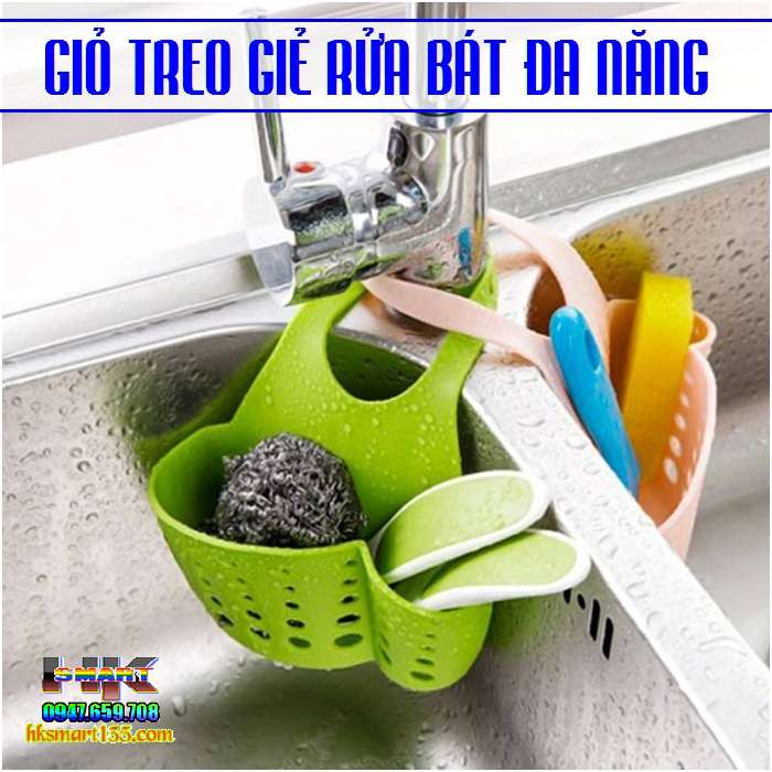 Giỏ đựng giẻ rửa bát đa năng có quai treo