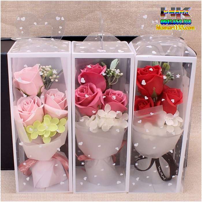 Hoa Hồng Sáp Thơm Hộp 3 Bông
