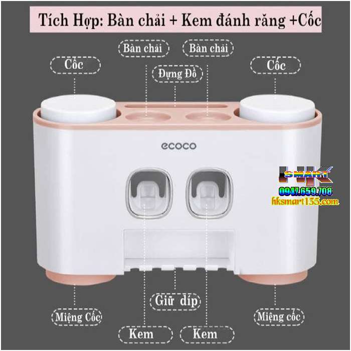 Hộp Đựng Bàn Chải Và Nhả Kem đánh răng tự động Ecoco