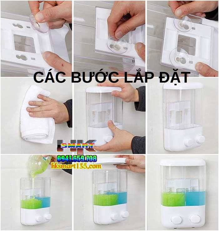 Hộp đựng nước rửa tay treo tường 2 ngăn