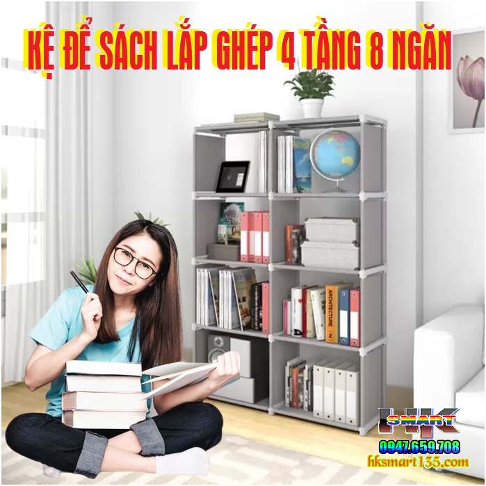 Kệ để sách lắp ghép 4 tầng