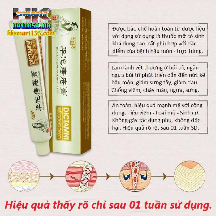 Kem bôi trĩ nứt kẽ Hậu Môn Dictamni Antibacterial Cream