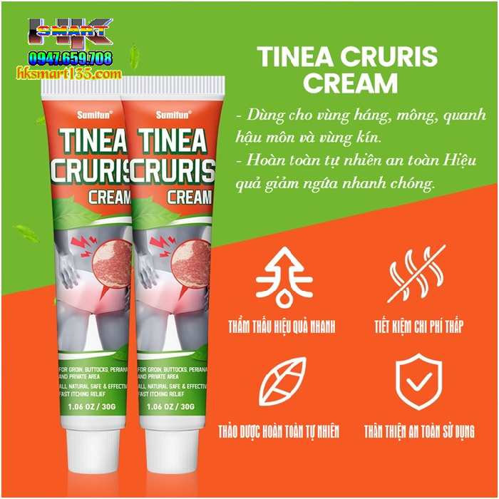 Kem Trị Ngứa Vùng Kín Hậu Môn Sumifun Tinea Cruris 30Gr