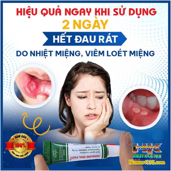 Kem Thoa Nhiệt Miệng Trinolone Oral Paste- Nida Thái Lan