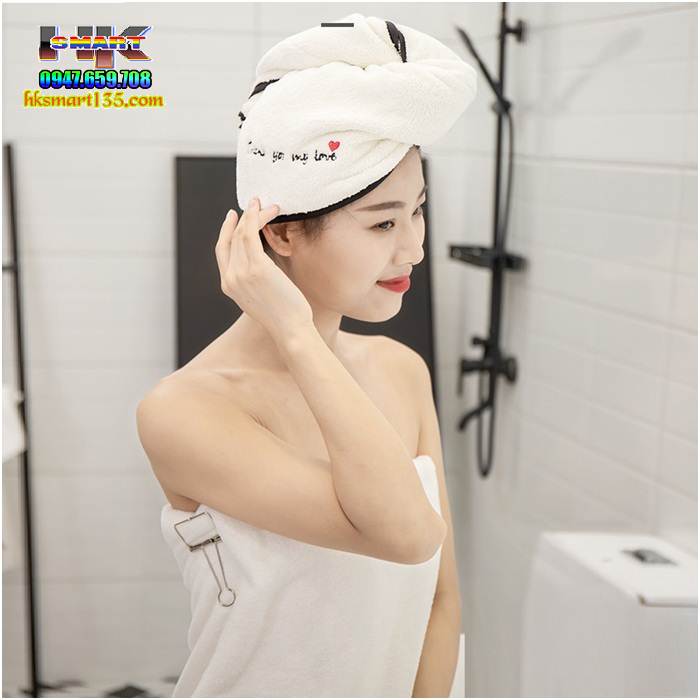 Khăn mũ quấn đầu khô tóc siêu thấm