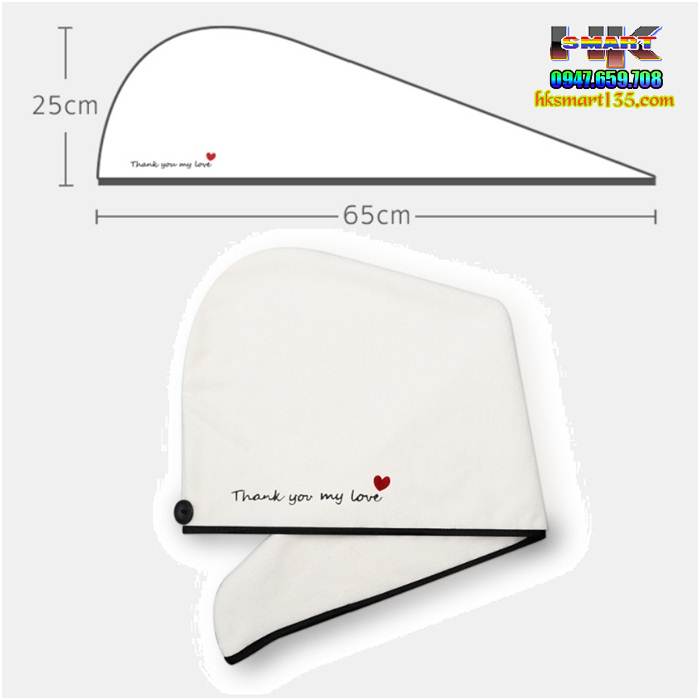 Khăn mũ quấn đầu khô tóc siêu thấm