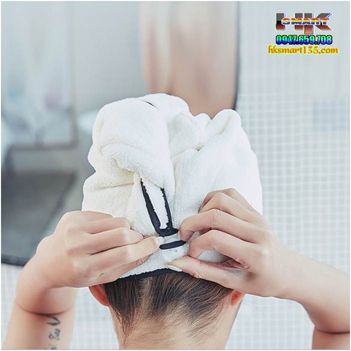 Khăn mũ quấn đầu khô tóc siêu thấm