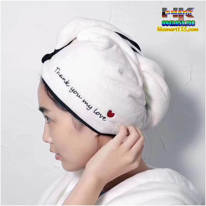 Khăn mũ quấn đầu khô tóc siêu thấm