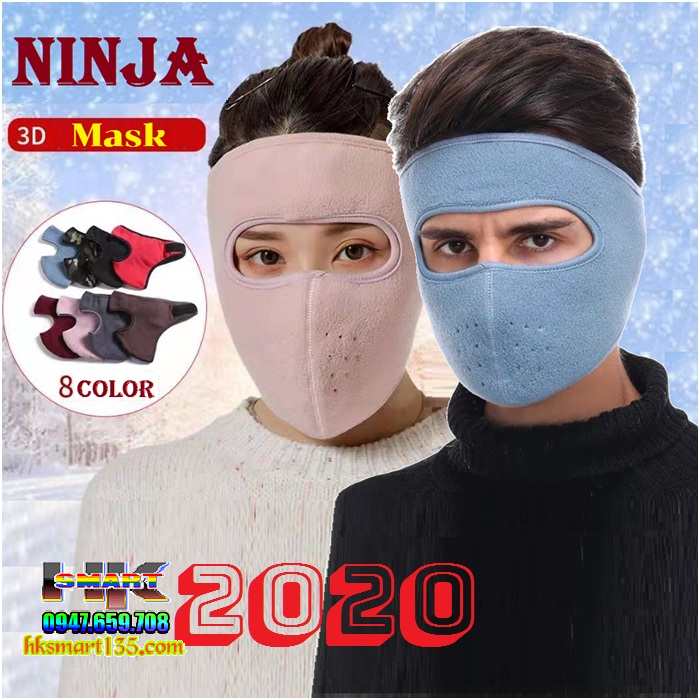 Khẩu trang ninja kín mặt lót nỉ ấm