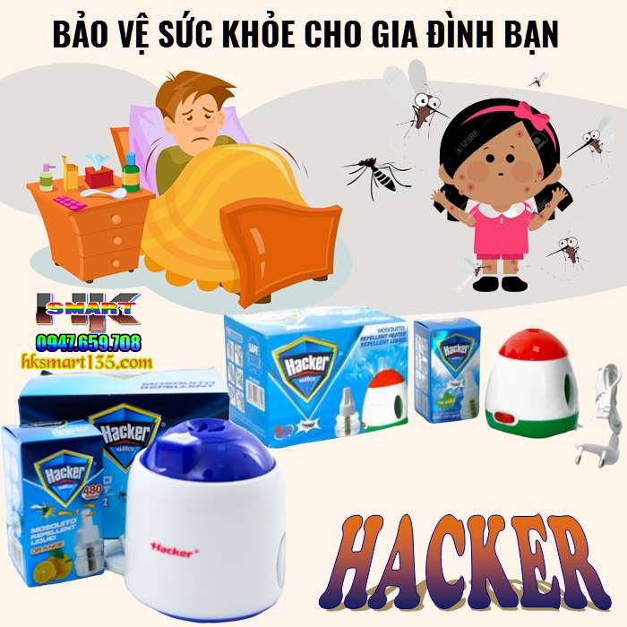 Máy đuổi muỗi xông tinh dầu Hacker