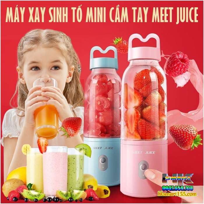 Máy xay sinh tố điện mini cầm tay Meet Juice