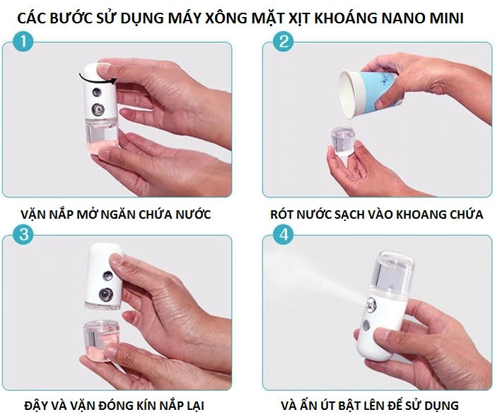 Máy xông mặt xịt khoáng nano mini cầm tay