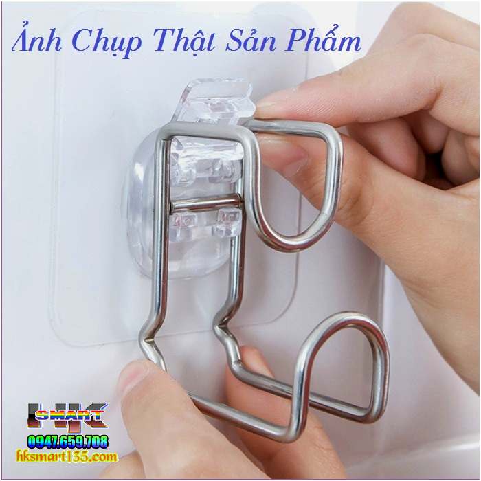 Móc Inox Treo Thau Chậu Rổ Giá Dán Tường Đa Năng