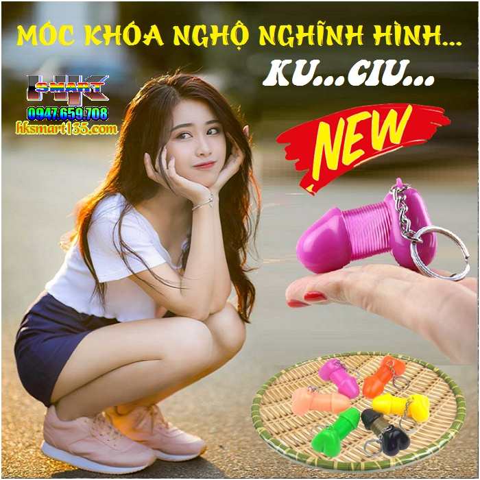 Móc khoá hình cu lủng lẳng có lò xo