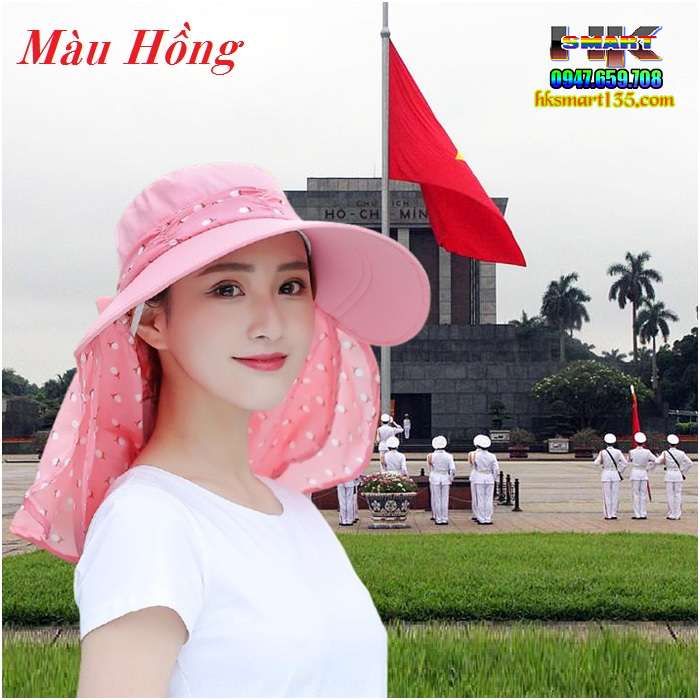 Mũ chống nắng kèm khẩu trang 3 in 1​​​​​​​