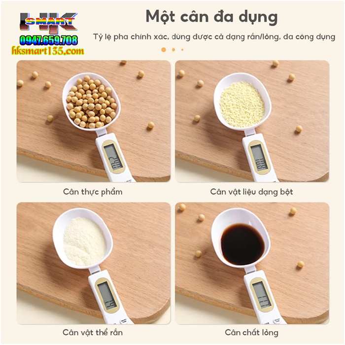 Thìa Cân Tiểu Li Điện Tử Đa Năng Màn Hình LCD Độ Chính Xác Cao Sai Số Tới 0,1g