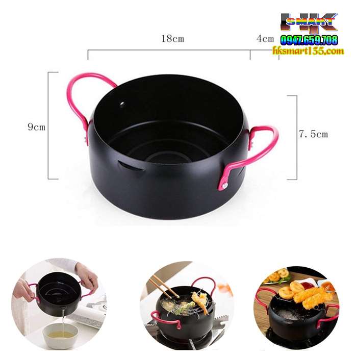 Nồi chiên lọc dầu kèm vỉ gác ráo mỡ