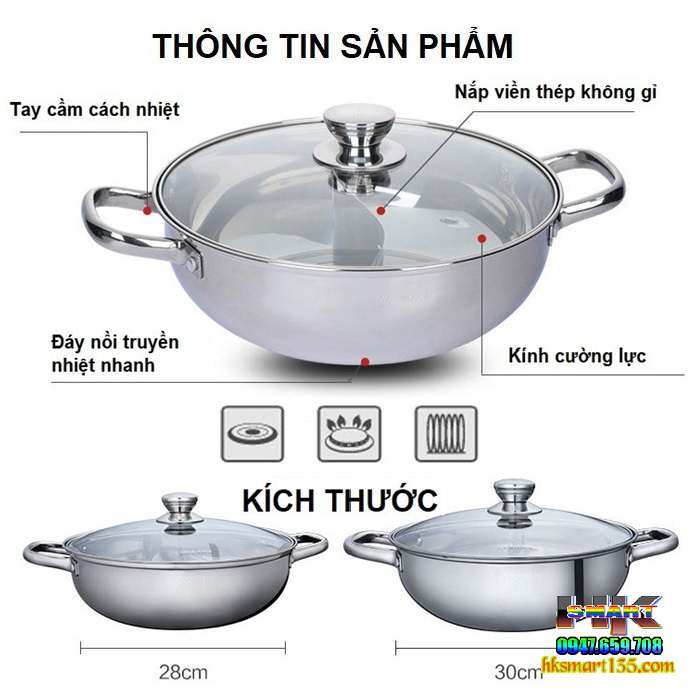 Nồi lẩu 2 ngăn tiện lợi