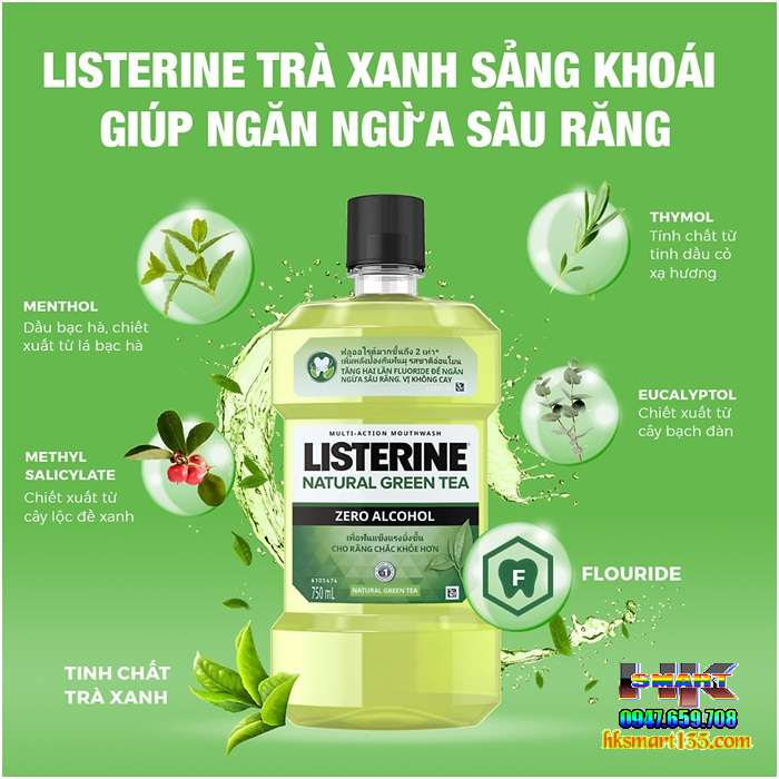 Nước Súc Miệng Trà Xanh Listerine Thái Lan