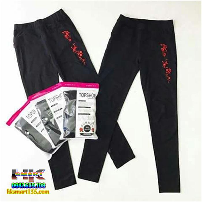Quần legging thêu hoa Topshop