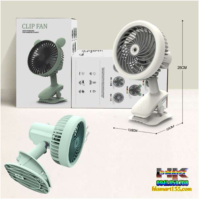 Quạt kẹp bàn phun sương Mini 1