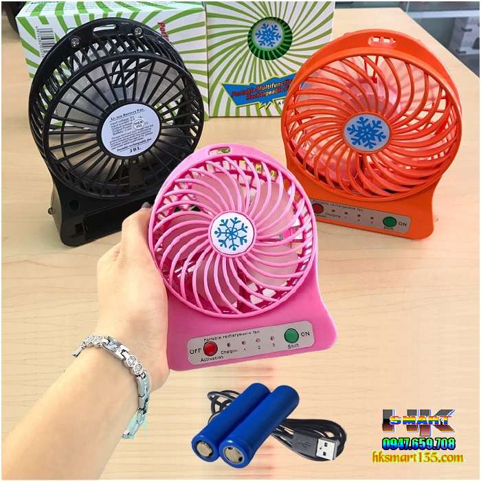 Quạt sạc để bàn mini fan tích hợp 3 chế độ gió