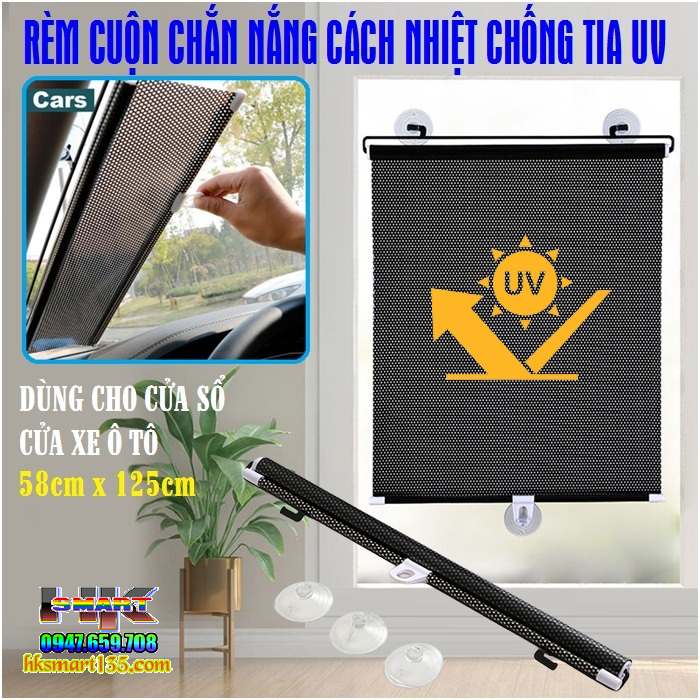 Rèm cuộn chắn nắng chống tia UV cho ô tô cửa kính