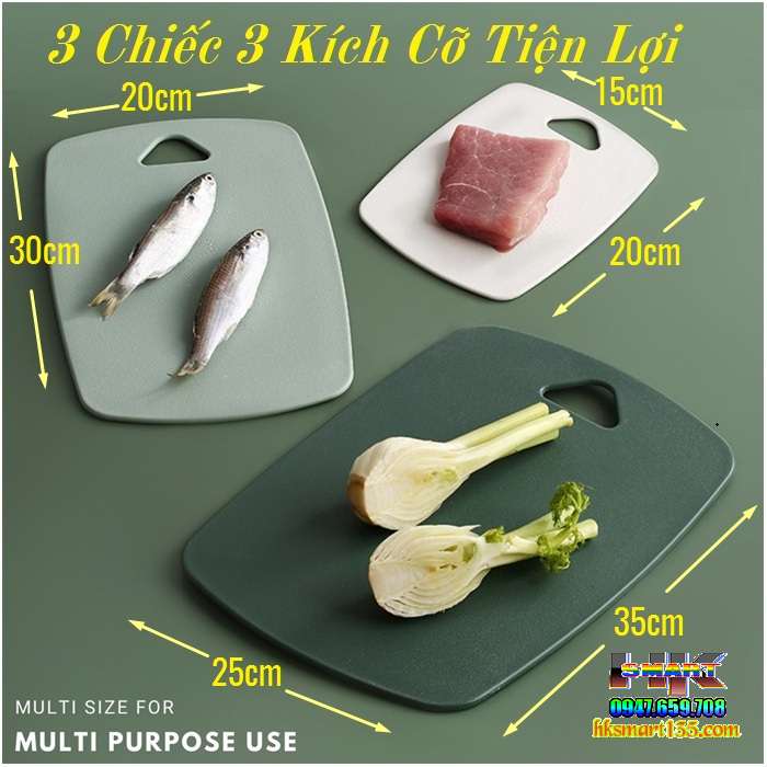 Set 3 thớt kháng khuẩn cao cấp