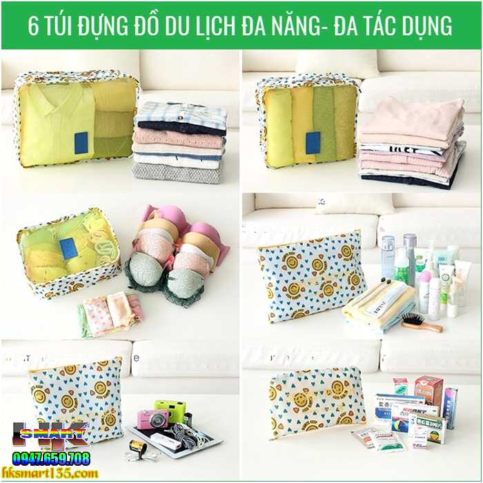 Set 6 túi đựng đồ du lịch tiện dụng