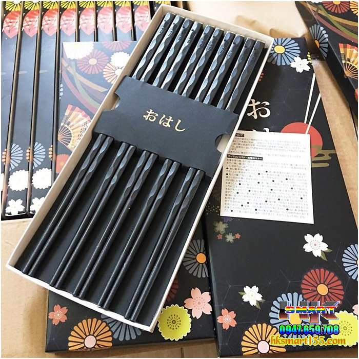 Set hộp 5 đôi Đũa hoa Đào Shikisai Nhật Bản