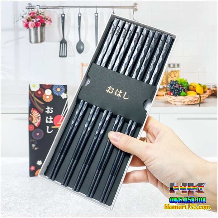 Set hộp 5 đôi Đũa hoa Đào Shikisai Nhật Bản