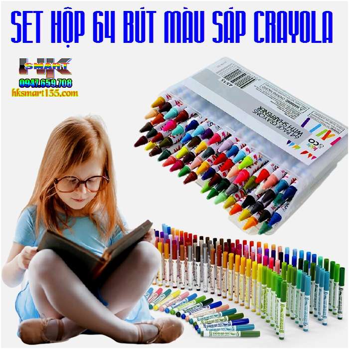 Hộp bút sáp 64 màu cho bé Crayons