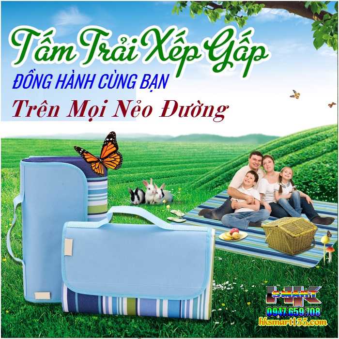 Thảm du lịch, picnic dã ngoại đa năng gấp gọn chống nước