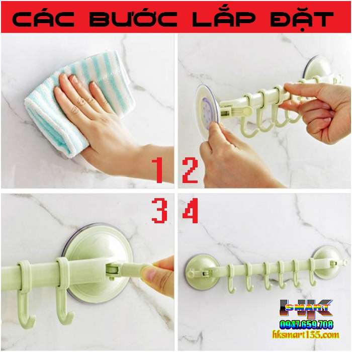 Thanh treo đồ nhà tắm hút chân không