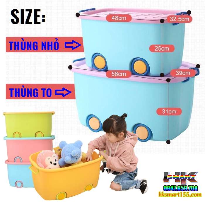 Thùng đựng đồ có bánh xe tiện dụng