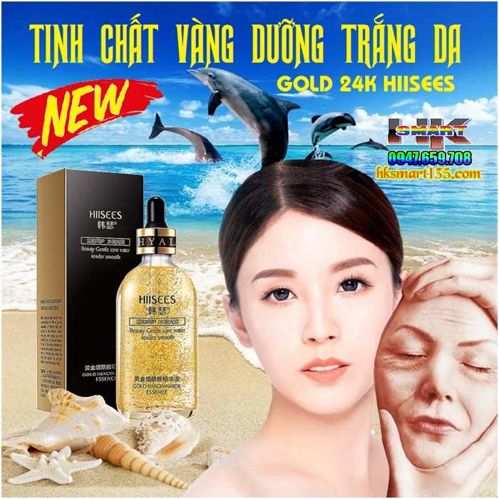 Tinh chất vàng dưỡng trắng da Gold 24k HIISEES 30ml