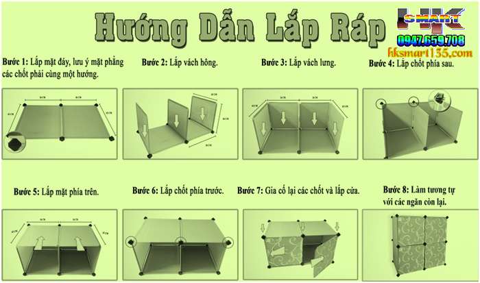 Tủ nhựa lắp ghép 2 tầng thông minh
