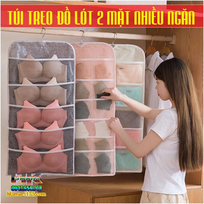 Túi treo đồ lót 2 mặt nhiều ngăn