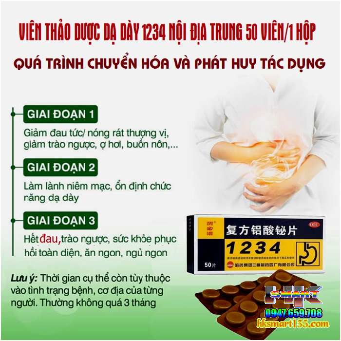 Viên Thảo Dược Dạ Dày 1234 Nội Địa Trung