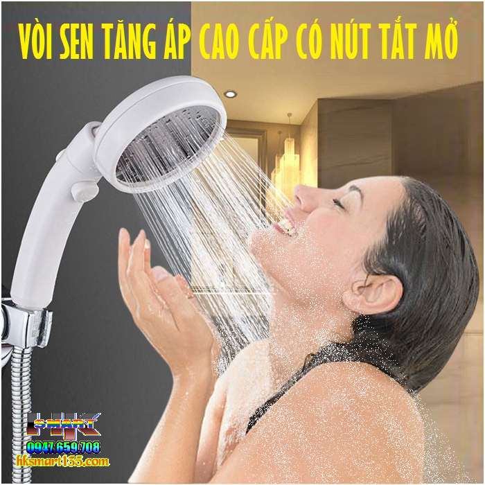 Vòi sen tăng áp cao cấp có nút tắt mở