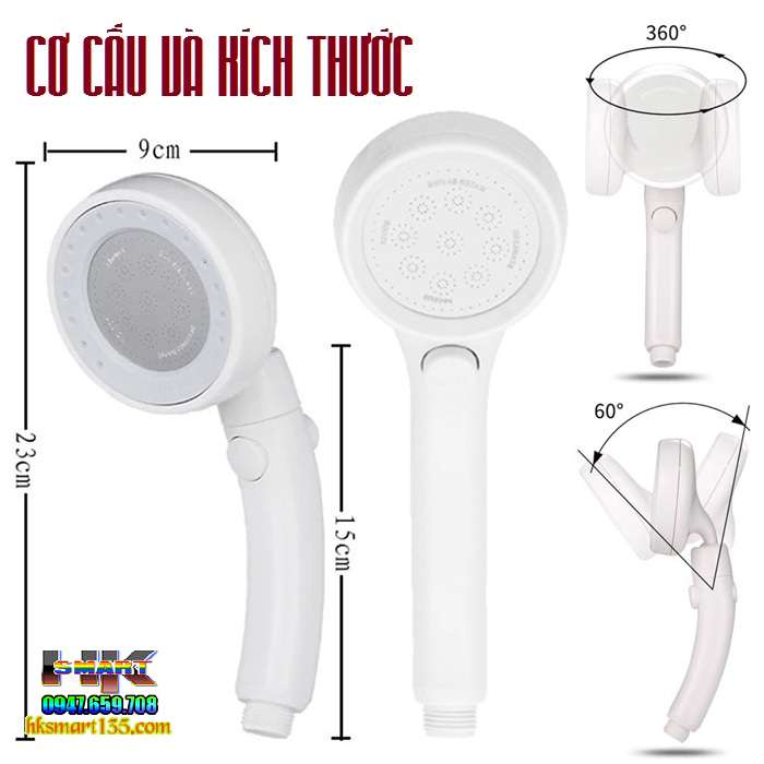 Vòi sen tăng áp cao cấp có nút tắt mở