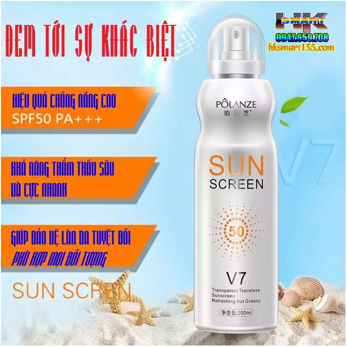 Xịt Chống Nắng Hàn Quốc Sun Screen V7