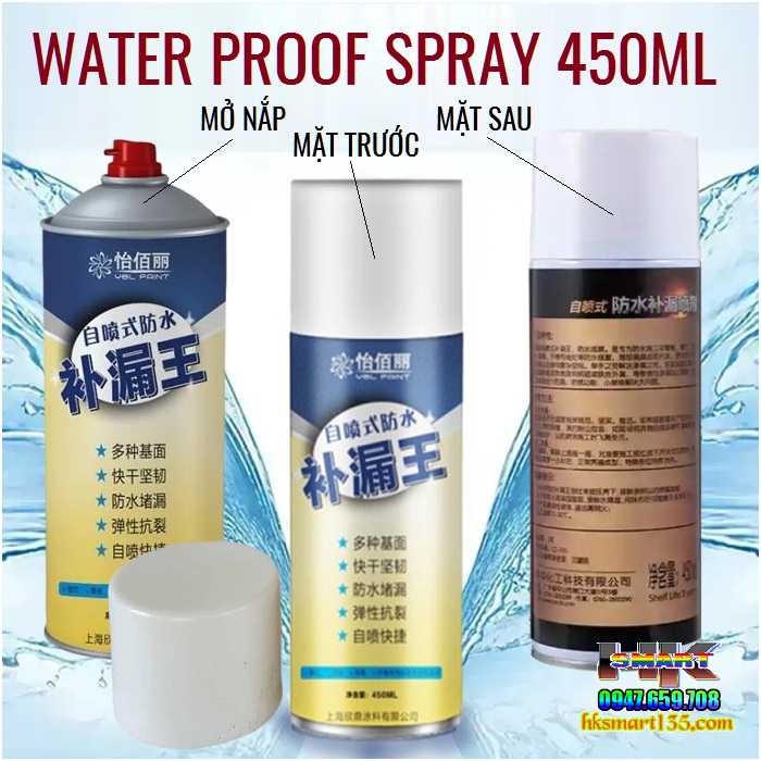 Bình sơn xịt nano chống thấm dột Water Froof Spray 450ml 
